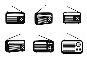 Vintage Radio Silhouettes, an Object Graphic by Billah Hub
