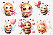 Whimsical Bee Mine Valentine Clipart, an Illustration by Designworld (Thumbnail 4 of 6)