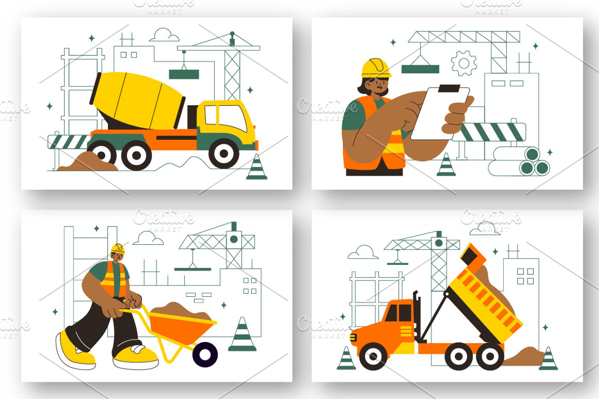 10 Construction Vector Illustration, a Work Illustration by denayunebgt (Photo 3 of 4)