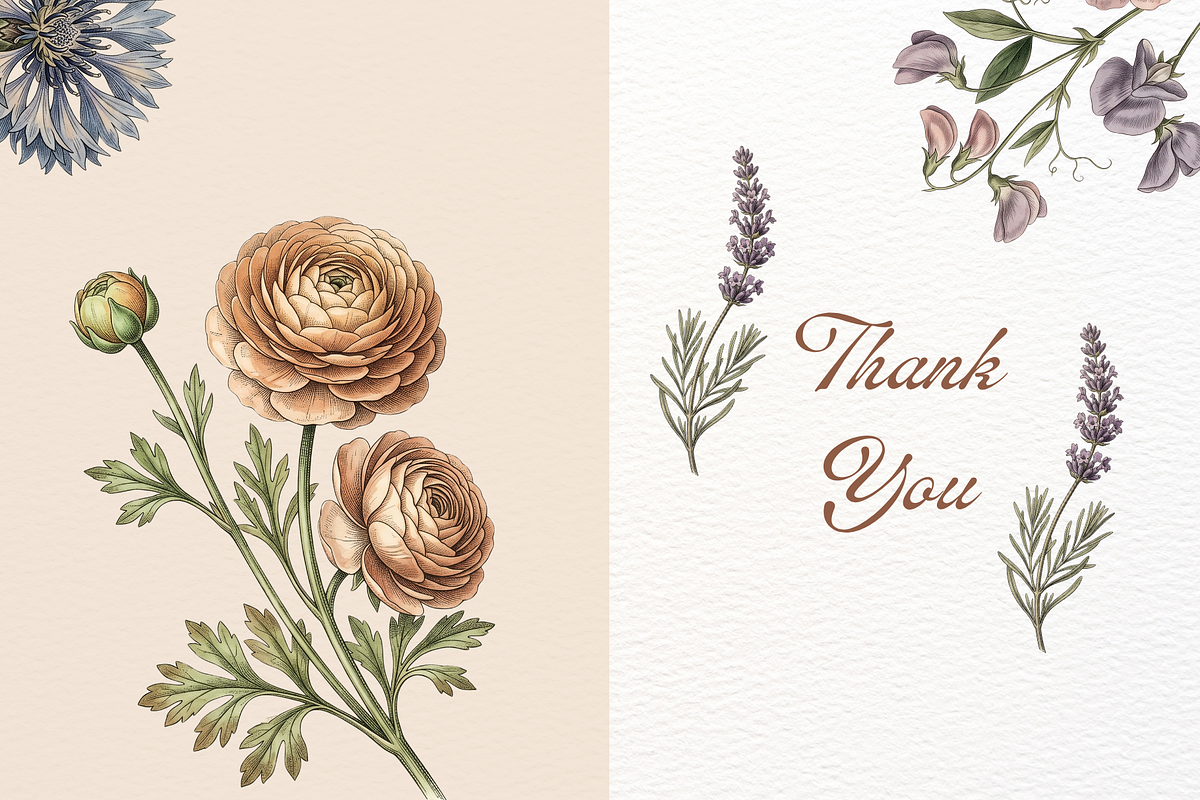 Vintage Botanical Flowers, a Decorative Illustration by youtoview (Photo 14 of 14)