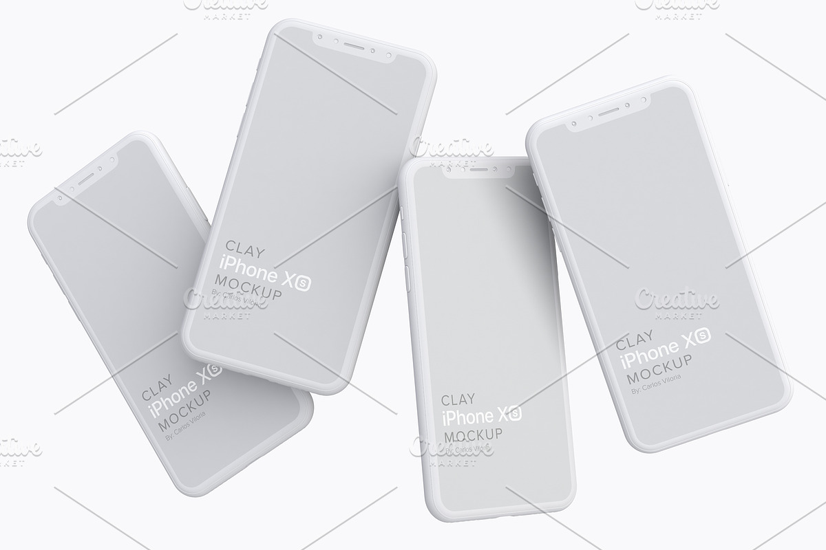 Clay iPhone XS Mockup 06, an iPhone Mockup by Mockups by Carlos Viloria (Photo 2 of 4)