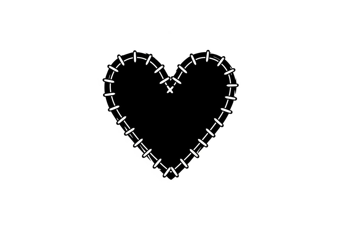 Stitched Heart Silhouette Vector Bun, an Illustration by Designs_River (Photo 27 of 41)