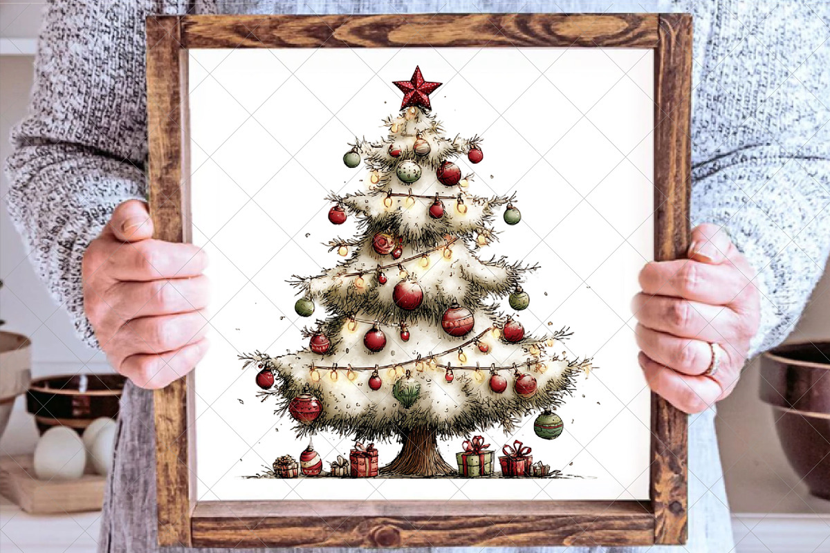 Whimsical Christmas Tree Clipart, an Illustration by SinaCreation (Photo 6 of 7)