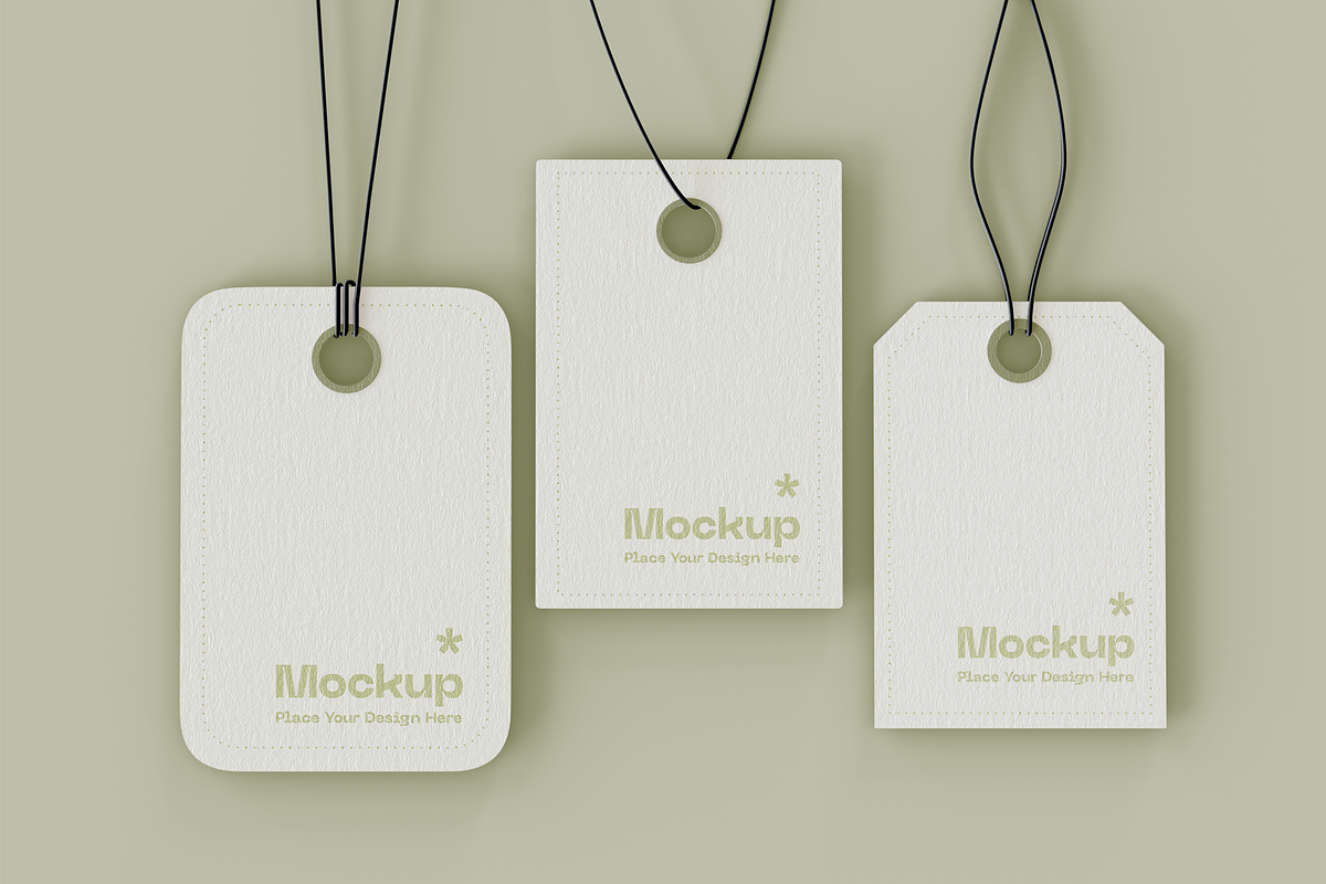 Three Hanging Tag Mockup, an Advertising Mockup by Xtrahive (Photo 2 of 2)