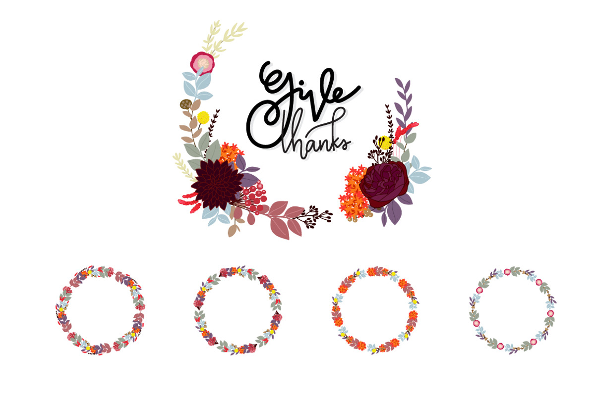 Fall / Autumn & Give Thanks Flower, a Decorative Illustration by MooBeer (Photo 4 of 11)