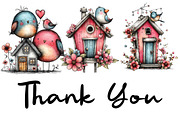 Whimsical Birds with House Clipart, an Illustration by CraftArtStudio (Thumbnail 6 of 6)