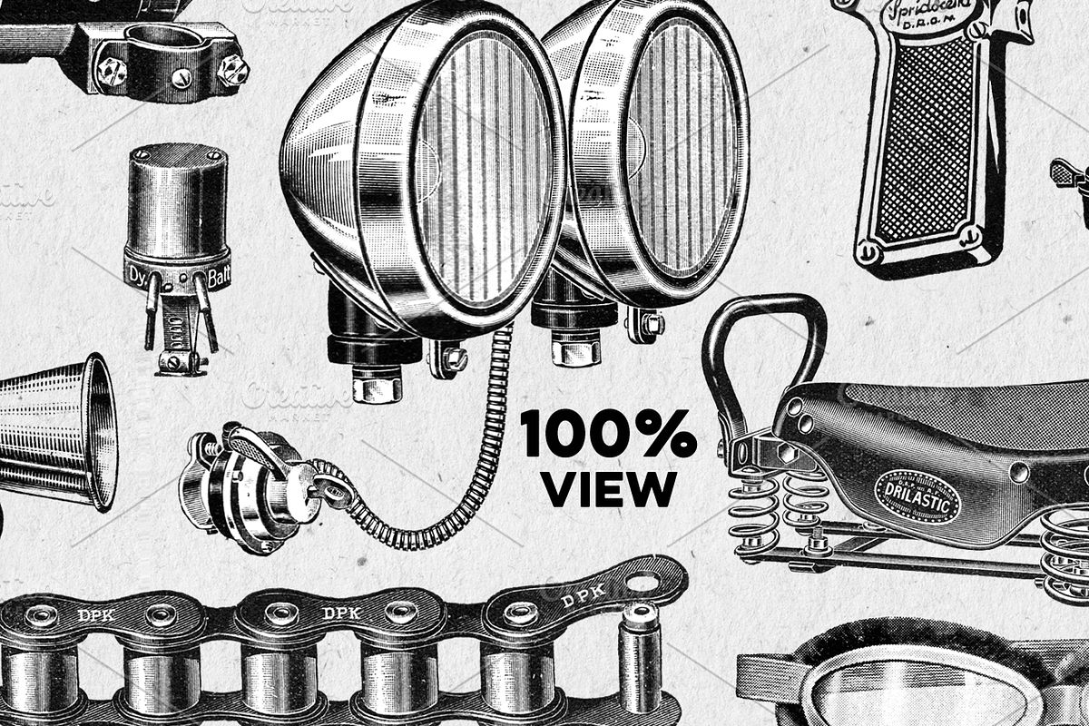 Classic Motor Bike Car Parts '33-'39, an Illustration by ArtefShop (Photo 13 of 13)