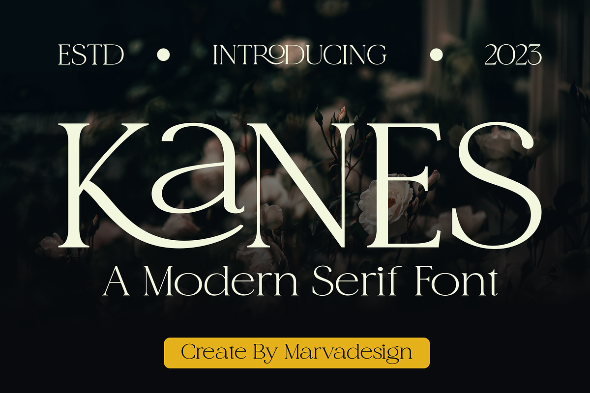 Kanes - A Modern Serif Font, a Serif Font by Marvadesign (Photo 1 of 7)