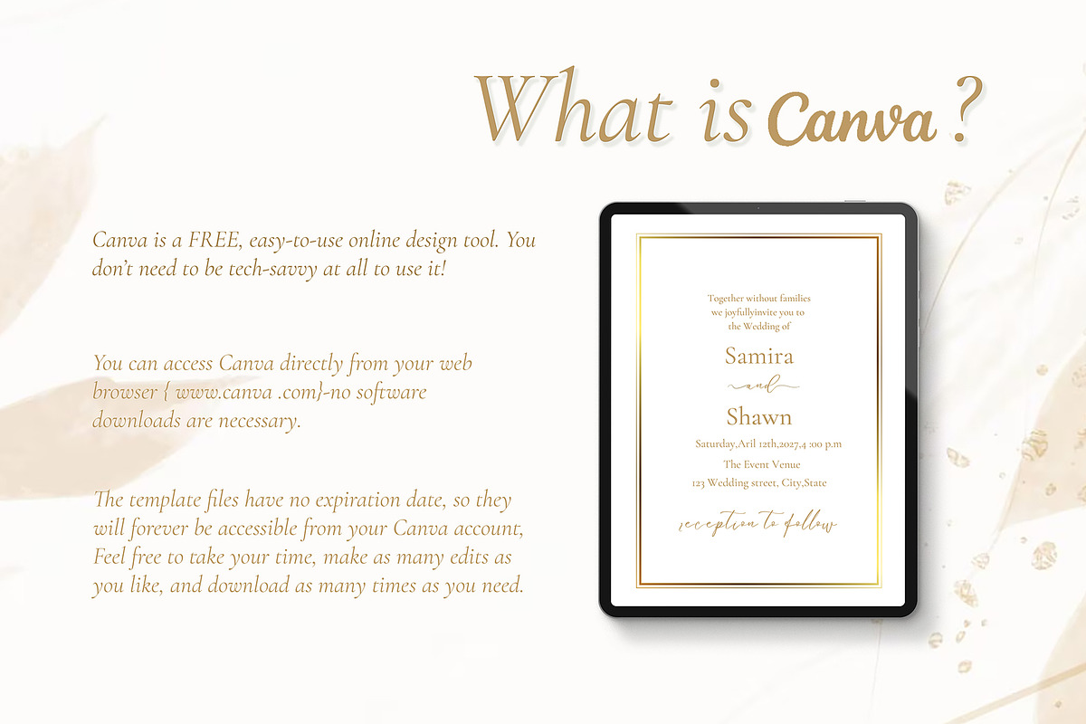 *Canva* Elegant Wedding Invitation, an Invitation Template by ElladesignCo (Photo 3 of 4)