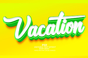 PSD Vacation Editable Text Effect