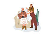 Volunteers take care of seniors set, a Person Illustration by Good Studio (Thumbnail 4 of 7)