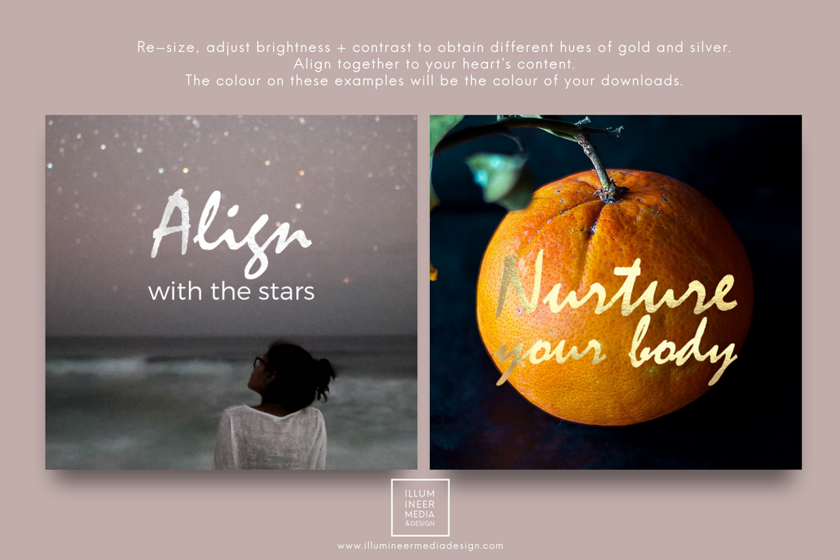 GOLD & SILVER FOIL WORD OVERLAY PACK, an Object Graphic by Illumineer Media & Design (Photo 4 of 12)