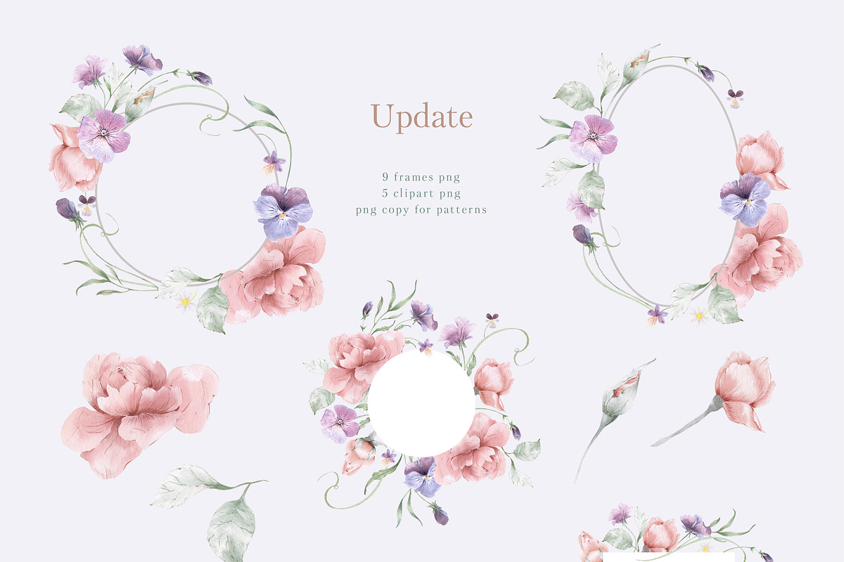 Charming purple pansies, hydrangea, an Illustration by astelenadesign (Photo 10 of 12)