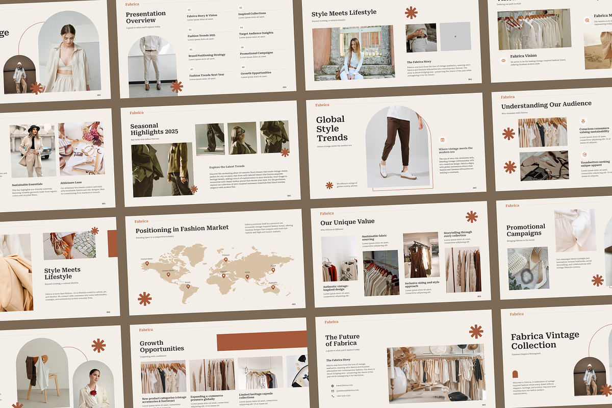 Fabrica – Vintage Fashion PowerPoint, a Presentation Template by SLAB! Design (Photo 4 of 6)