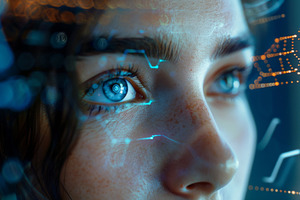 A young woman appears deep in though, a Photo by Tanuart