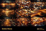 Golden waves. 38 images, a Decorative Illustration by Handmadefont (Thumbnail 4 of 10)