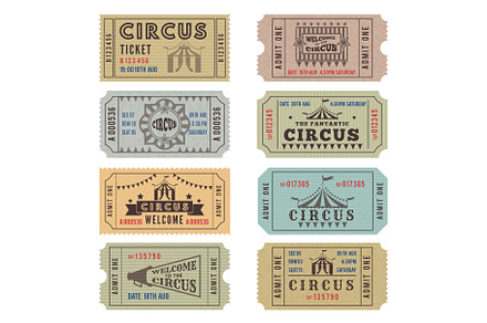 Design template of circus tickets, a Background Graphic by Onyx