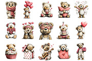 Valentines Teddy Bear Clipart, an Illustration by OK Design (Thumbnail 3 of 6)
