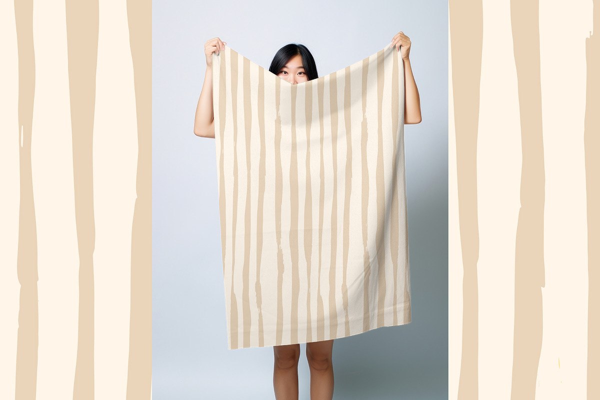 Painted Beige Stripes, a Pattern Graphic by MalyskaStudio (Photo 8 of 8)