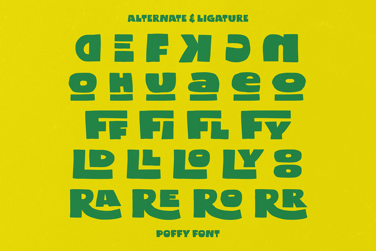 Poffy - Quirky Bold Display Font, a Sans Serif Font by agnyhasyastudio (Photo 15 of 16)