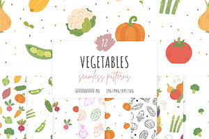 Vegetable Seamless Patterns, a Pattern Graphic by Palau
