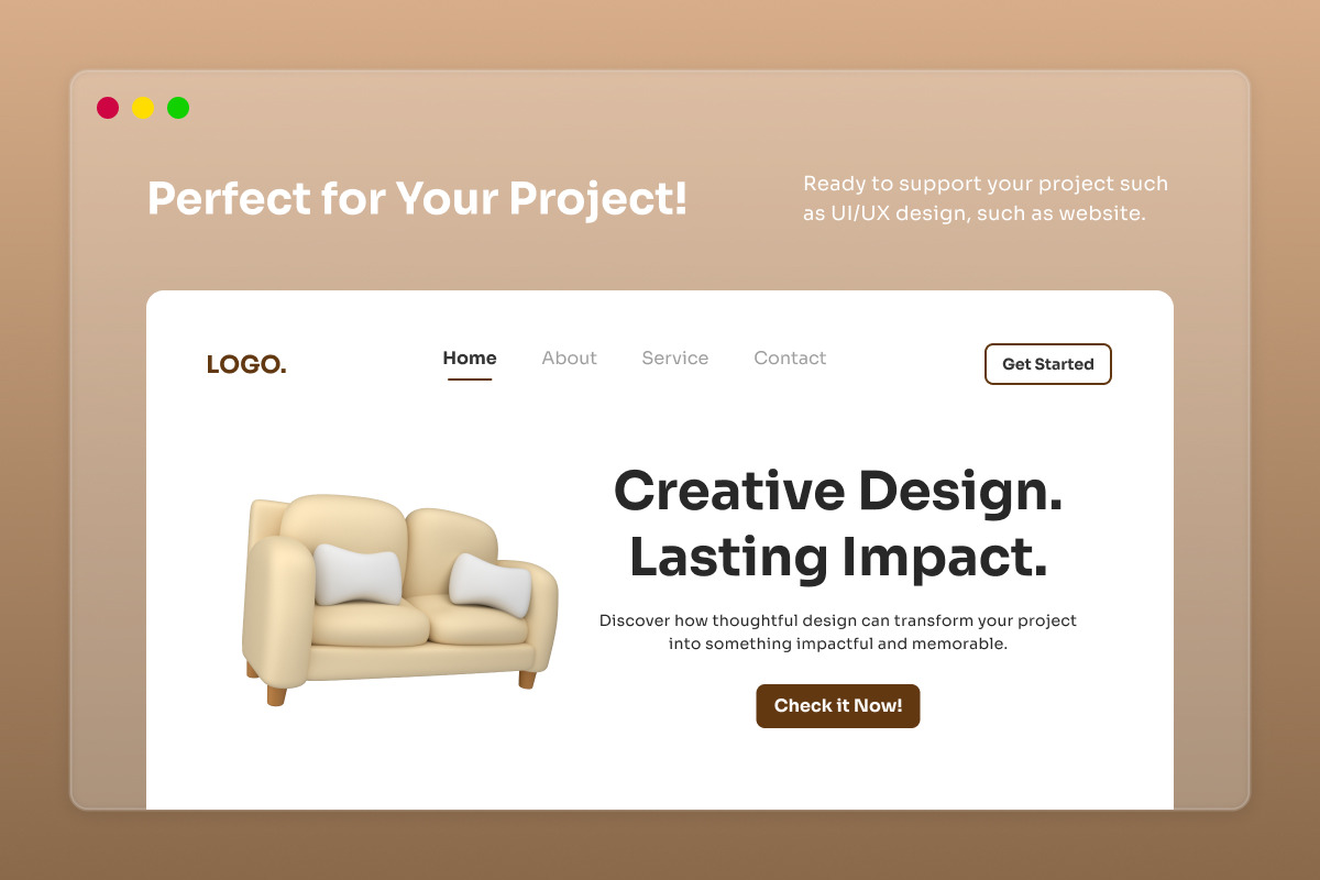 Furniture and Decor 3D Icon Set, a Decorative Illustration by twinstd (Photo 5 of 6)