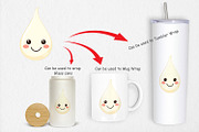 Smiling Milk Drop Clipart, a Graphic by Artnoy (Thumbnail 4 of 5)