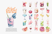 preppy cocktail clipart bundle, a Decorative Illustration by Patishop Art (Thumbnail 8 of 13)