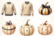 Beige & Black Autumn Clipart, an Illustration by CrexoraLab (Thumbnail 4 of 5)