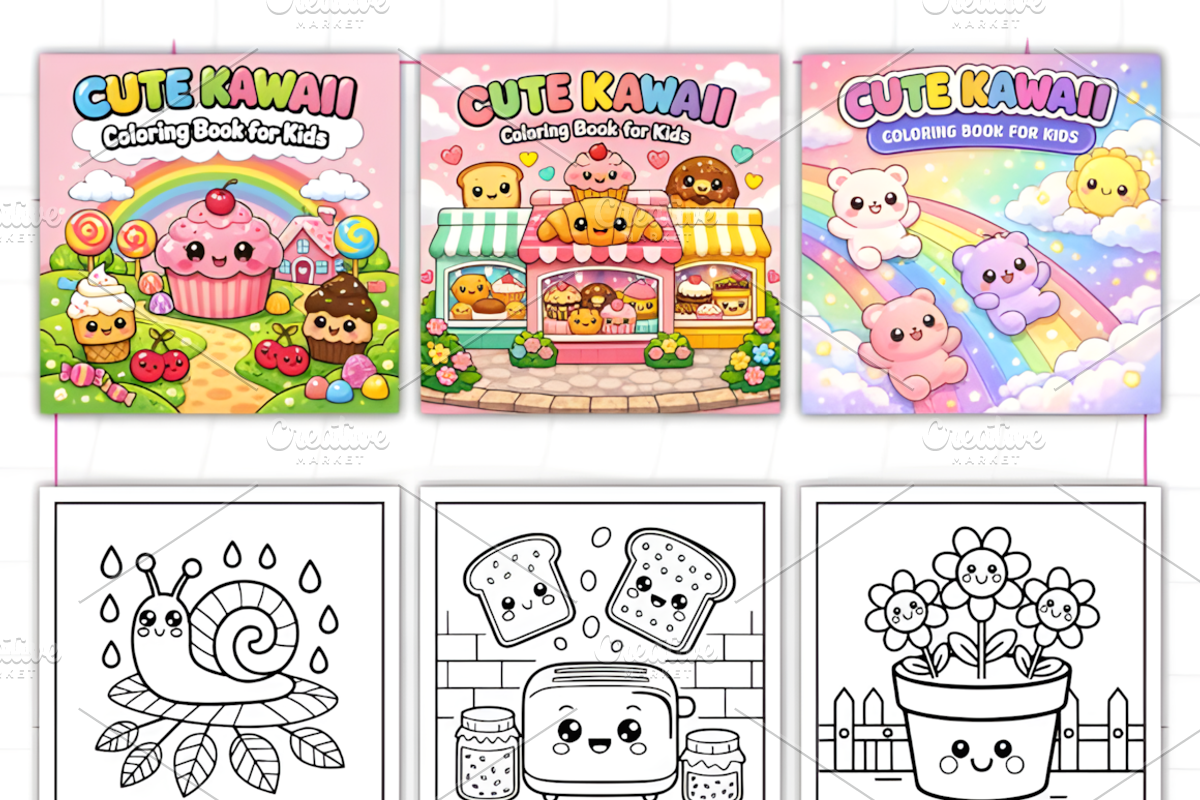 70+ CUTE KAWAII COLORING PAGES, an Animal Illustration by Ink Gallery (Photo 2 of 4)