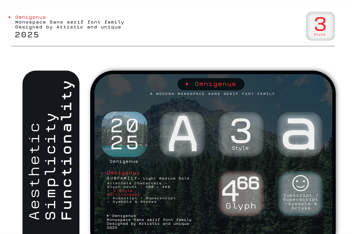 Omnigenus - Monospace Sans serif, a Sans Serif Font by Artistic & Unique (Photo 14 of 15)