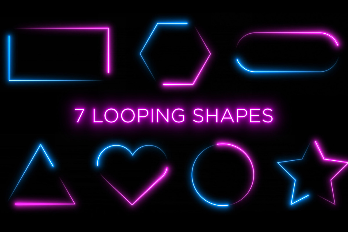 Neon Frame Loops – Shape Animations, a Background Graphic by Enchanted Studios (Photo 2 of 4)