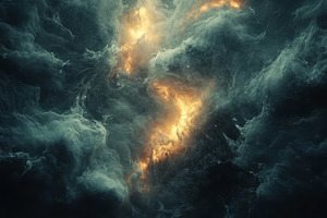 Dynamic clouds of smoke and fire intertwine, creating an otherworldly atmospher, a Background Photo by ImageMir