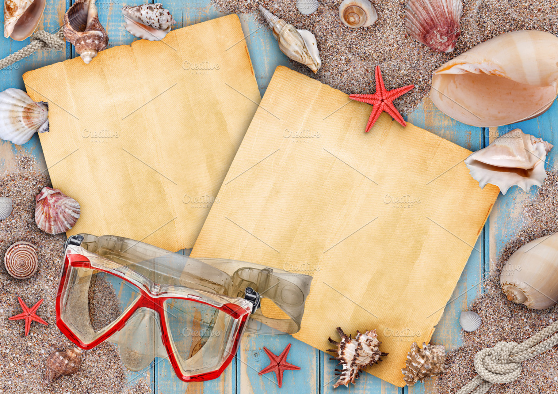 Summer frame featuring season, space, and seashell