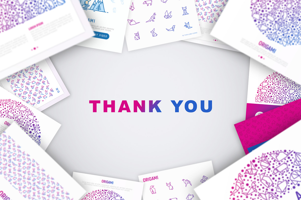 Origami Icons Set | 30 Templates, an Outline Icon by Alex Blogoodf (Photo 10 of 10)