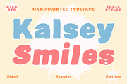 Kalsey Smiles, a Handwritten Font by Rotterlab Studio (Thumbnail 1 of 10)