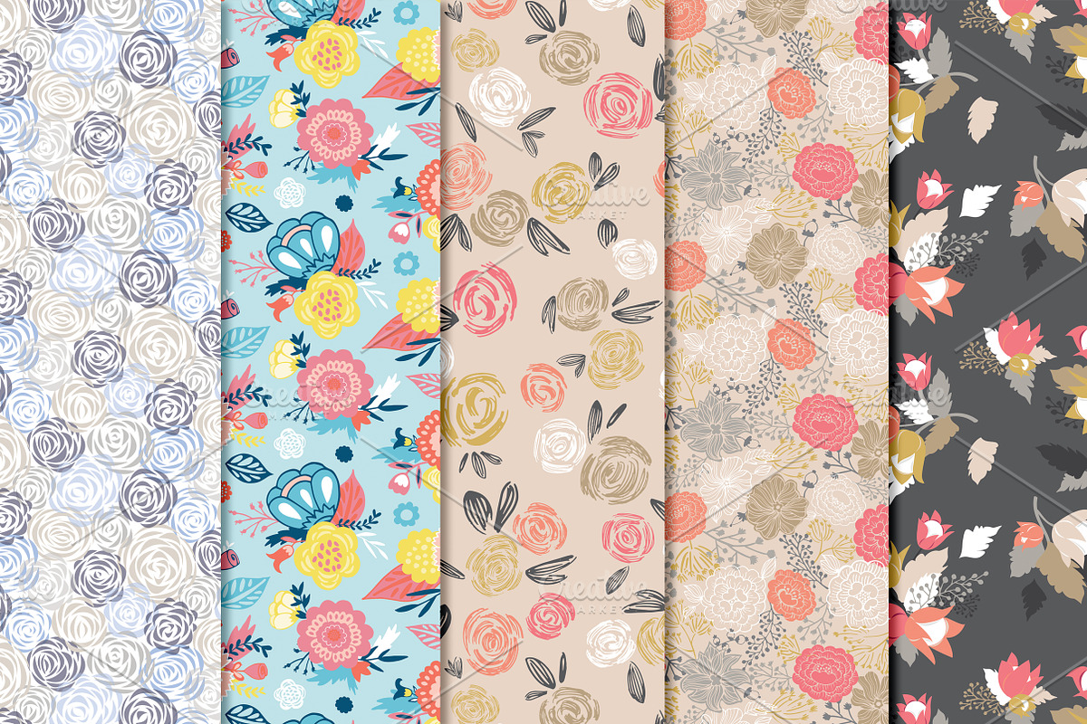 Vector Floral Pattern Bundle, a Pattern Graphic by patternpop studio (Photo 7 of 8)