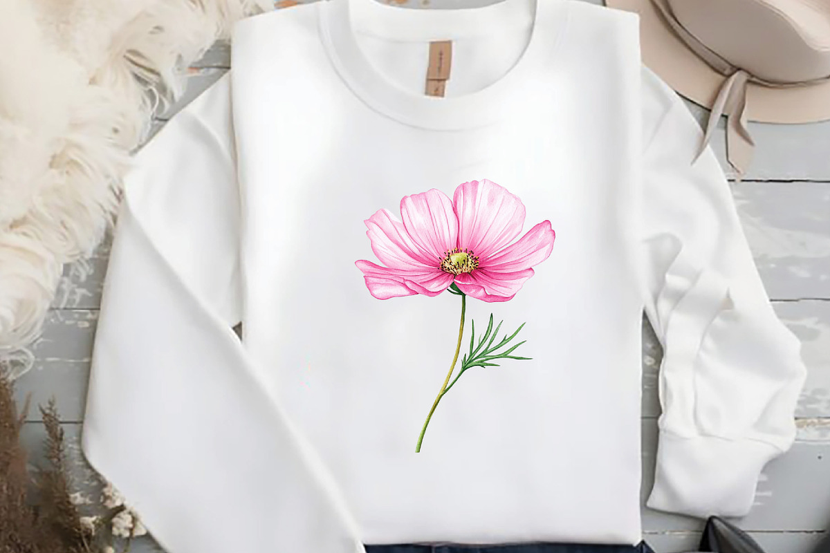 Watercolor Pink Flowers Gardens Clip, an Illustration by DreamCafeArt (Photo 5 of 7)
