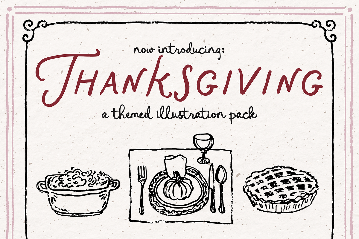 Thanksgiving Clipart, Dinner Set, a Seasonal Illustration by The October Creative (Photo 2 of 7)