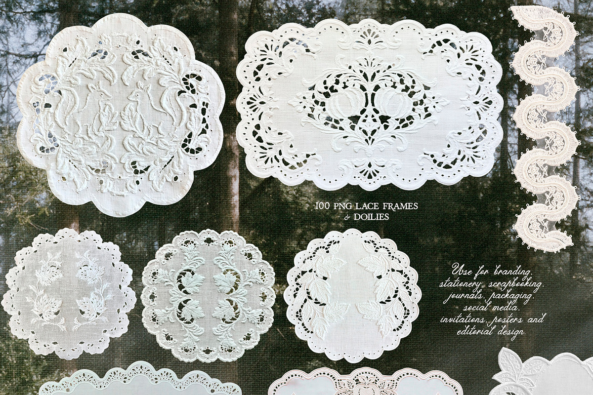 Harvest Lace: PNG Frames & Doilies, an Object Graphic by Purple (Photo 4 of 9)