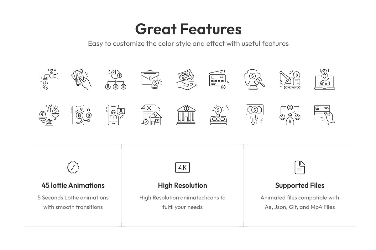 Money Animated Icon Collection, an Outline Icon by Prosymbols (Photo 2 of 4)