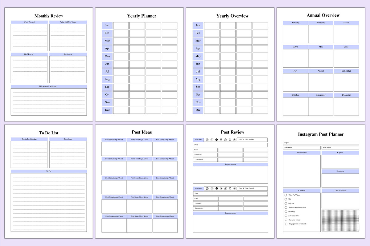 2025 Social Media Planner For Canva, a Stationery Template by Shumaya (Photo 3 of 7)