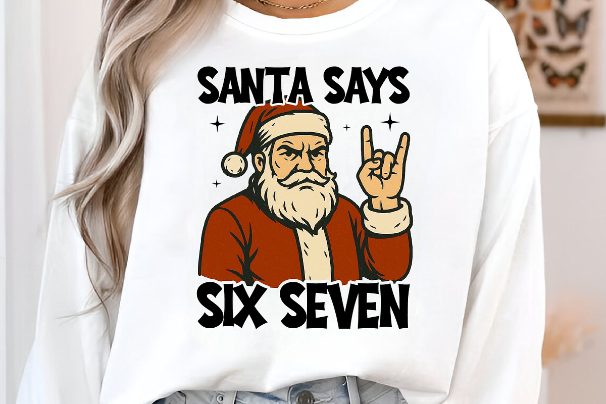 Funny Santa Says Six Seven Png, an Illustration by Libby Wishes (Photo 2 of 8)