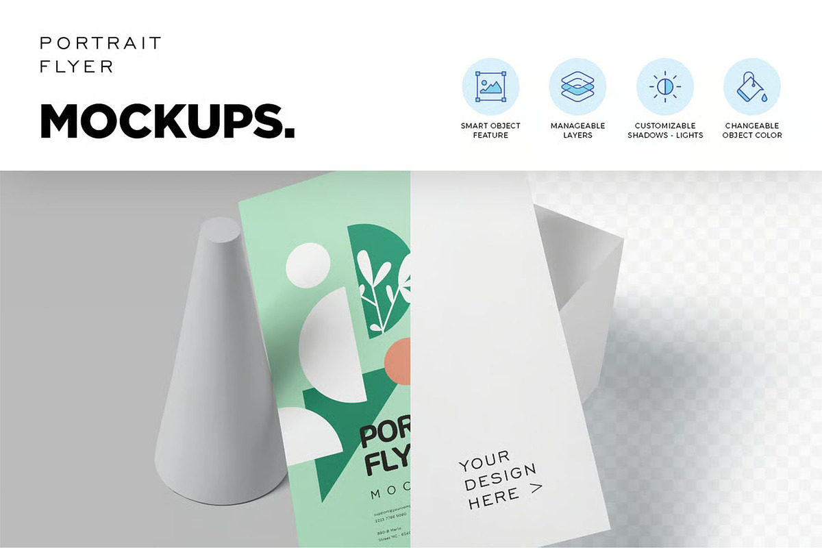 A4-A5-A6 Portrait Flyer Mockup, an Advertising Mockup by megostudi0 (Photo 4 of 7)