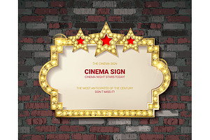 5 Marquee Light Gold Board Signs