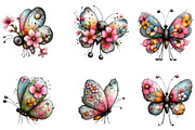 Whimsical spring Butterfly Clipart, an Illustration by CreationArt (Thumbnail 4 of 7)