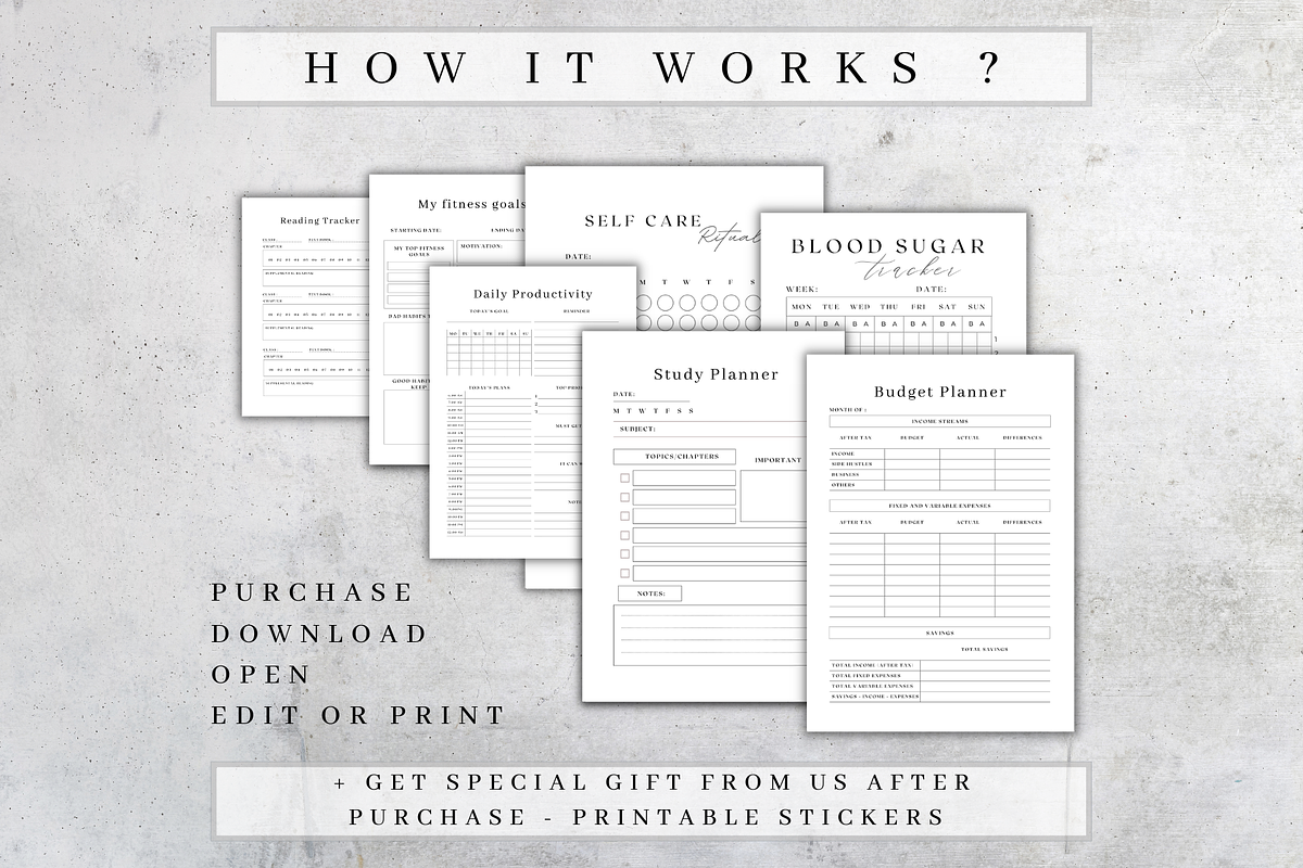 Digital ADHD Planner Printable, a Stationery Template by BRANDcontent (Photo 9 of 9)