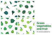 Vegetables & fruit seamless patterns, a Pattern Graphic by Good Studio (Thumbnail 1 of 9)