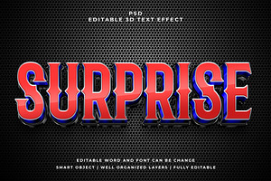Surprise 3d psd Text Effect Style