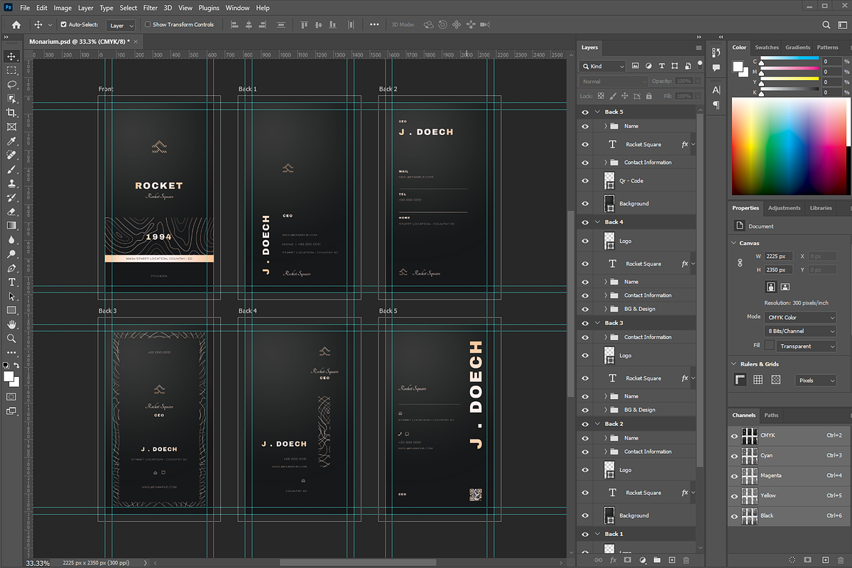 Monarium - Dark Gold Business Cards, a Business Card Template by Ctrl space studio (Photo 6 of 9)
